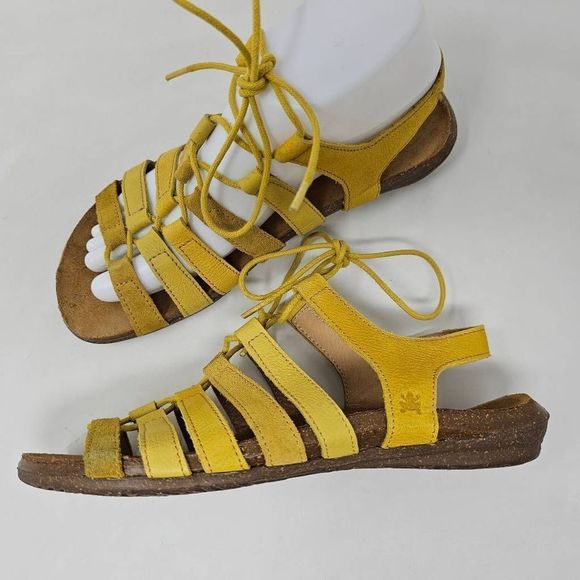 EL NATURALISTA WAKATAUA N5069 YELLOW GOLD STRAPPY WOMENS SIZE 8 US 39 EU - Picture 1 of 8